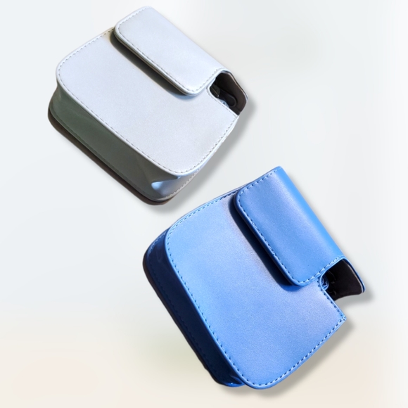 2 Pack Minimate Fujifilm Instax Mini 9 Case Blue and Light Grey Set Bag New - Picture 3 of 3